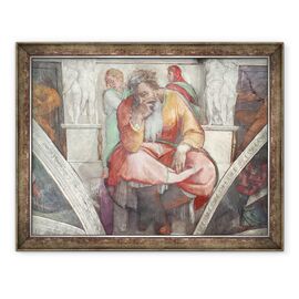 Tablou inramat - Michelangelo Buonarroti - Plafonul Capelei Sixtine, The Prophet Jeremiah - - Roveli