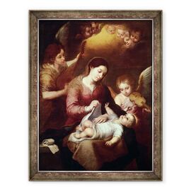 Tablou inramat - Bartolome Esteban Murillo - Madonna impachetarea copilului Hristos in robe de infasat - - Roveli
