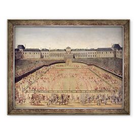 Tablou inramat - Scoala franceza - Carusel dat pentru Ludovic al XIV-lea la Curtea Palatului Tuileries - - Roveli