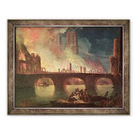 Tablou inramat - Jean Baptiste Genillion - Un incendiu la Hotel-Dieu in 1772 - - Roveli