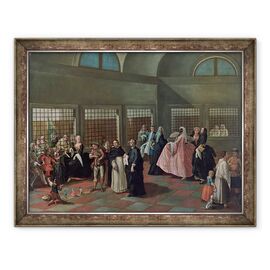 Tablou inramat - Pietro Longhi - Saloul de vizitare in manastire - - Roveli