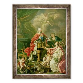 Tablou inramat - Antonio Gonzalez Ruiz - Ferdinand VI 1713-59 ca patron al artelor si stiintelor - - Roveli