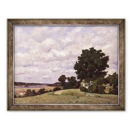 Tablou inramat - Henri-Joseph Harpignies - Peisaj cu rau din gradina la Chateau de Beauvoir - - Roveli