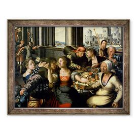 Tablou inramat - Jan Sanders van Hemessen - Fiul risipitor - - Roveli