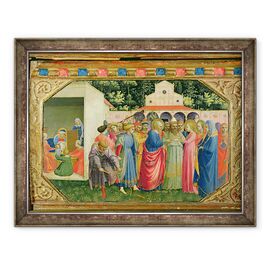 Tablou inramat - Fra Angelico - Nasterea si casatoria Fecioarei, din predella altarpiei Buna Vestire - - Roveli