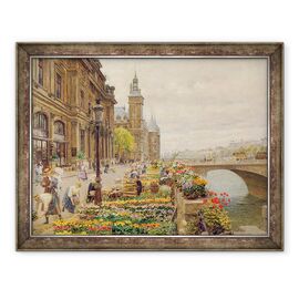 Tablou inramat - Marie Francois Firmin-Girard - Piata Florilor Pariziene - - Roveli