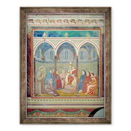 Tablou inramat - Giotto di Bondone - Sfantul Francisc Predica Papei Honorius al III-lea - - Roveli