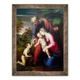 Tablou inramat - Sanzio of Urbino Raphael - Sfanta familie cu Ioan Botezatorul - - Roveli