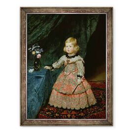 Tablou inramat - Diego Rodriguez de Silva y Velazquez - Infanta Margarita Teresa din Spania intr-o rochie rosie - - Roveli