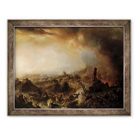 Tablou inramat - Jean Charles Langlois - Arderea Moscovei in 1812 - - Roveli