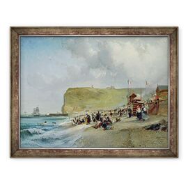 Tablou inramat - Jules Achille Noel - Crinoline pe plaja, Fecamp - - Roveli