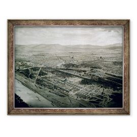Tablou inramat - Josef Langl - Vedere la Viena in momentul expozitiei mondiale - - Roveli