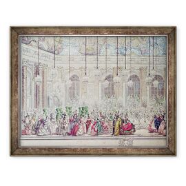 Tablou inramat - Charles Nicolas II Cochin - Balul mascat la Galerie des Glaces cu ocazia casatoriei Delfinului cu Marie-Therese - - Roveli