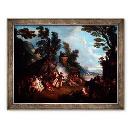 Tablou inramat - Jean-Baptiste Joseph Pater - Partidul in tabara armatei - - Roveli