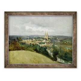 Tablou inramat - Jean Baptiste Camille Corot - Vedere generala a orasului Saint-Lo - - Roveli