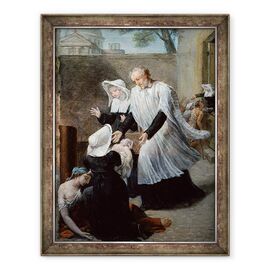 Tablou inramat - Antoine Ansiaux - Sfantul Vincent de Paul ajutand ciuma calarita - - Roveli