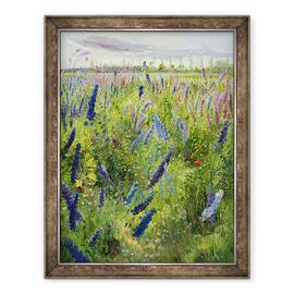 Tablou inramat - Timothy Easton - Delphiniums si Soarele Emergent - - Roveli