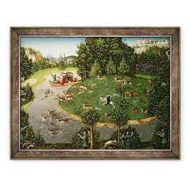 Tablou inramat - Lucas Cranach the Elder - Vanatoarea cerbului Elector Friedrich al III-lea intelept - - Roveli