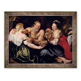 Tablou inramat - Peter Paul Rubens - Lot si fiicele sale - - Roveli