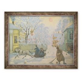 Tablou inramat - Boris Mikhailovich Kustodiev - Dimineata inghetata - - Roveli