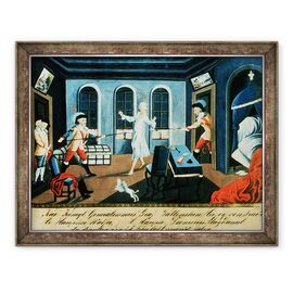 Tablou inramat - Scoala austriaca - Asasinarea lui Albrecht von Wallenstein 1583-1634 la Eger de catre o forta de ofiteri irlandezi si scotieni sub comanda generalului Butler - - Roveli