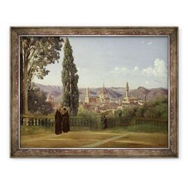 Tablou inramat - Jean Baptiste Camille Corot - Vedere spre Florenta din Gradina Boboli - - Roveli