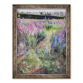 Tablou inramat - Timothy Easton - Delphiniums si Hoers - - Roveli