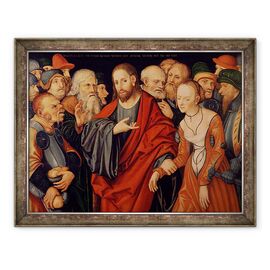 Tablou inramat - Lucas Cranach the Elder - Hristos si femeia luate in adulter - - Roveli