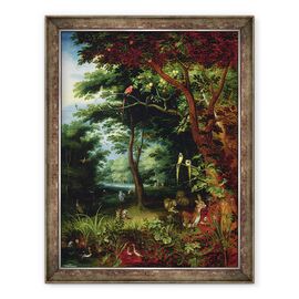 Tablou inramat - Jan Brueghel the Younger - Scena Paradise cu Adam si Eva - - Roveli