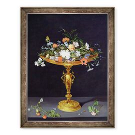 Tablou inramat - Jan Brueghel the Elder - Flori intr-un Tazza de Aur - - Roveli