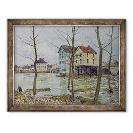 Tablou inramat - Alfred Sisley - Morile de la Moret-sur-Loing, iarna - - Roveli