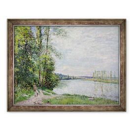 Tablou inramat - Alfred Sisley - Drumul Riverside de la Veneux la Thomery - - Roveli