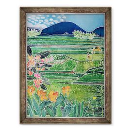 Tablou inramat - Hilary Simon - Lovina Ricefields cu crini si Frangipani, Bali - - Roveli