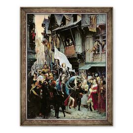 Tablou inramat - Jean-Jacques Scherrer - Intrarea Ioanei dArc 1412-31 in Orleans pe 8 mai 1429 - - Roveli