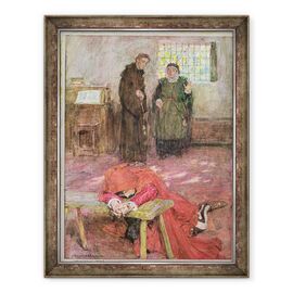 Tablou inramat - William Hatherell - Romeo in celula lui Friar Laurence, ilustrare a Romeo si Julieta Act III - - Roveli