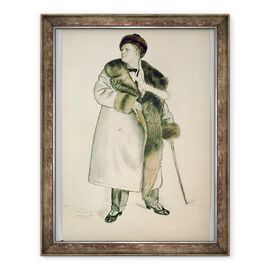 Tablou inramat - Boris Mikhailovich Kustodiev - Portretul Cantaretei de opera Feodor Ivanovici Chaliapin 1873-1938 1920-21 - - Roveli