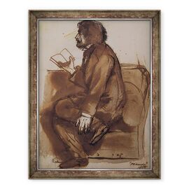 Tablou inramat - Dante Gabriel Charles Rossetti - Tennyson citind Maud - - Roveli