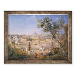 Tablou inramat - Samuel Palmer - O vedere a Romei Moderne in timpul carnavalului - - Roveli