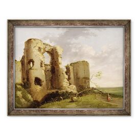 Tablou inramat - John Hamilton Mortimer - Vedere la Poarta de Vest a Castelului Pevensey, Sussex - - Roveli