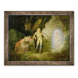 Tablou inramat - scoala engleza - Miranda, Prospero si Ariel, din Furtuna de William Shakespeare - - Roveli