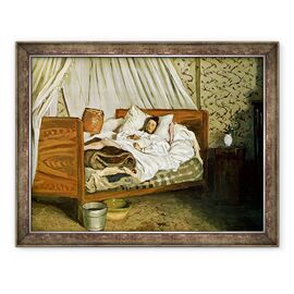Tablou inramat - Jean Frederic Bazille - Ambulanta improvizata, Pictorul Monet ranit la Chailly-en-Biere - - Roveli