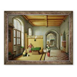 Tablou inramat - Hendrik van Steenwyk - Hristos in Casa Marta si Maria - - Roveli