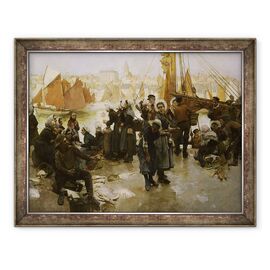 Tablou inramat - Albert Chevallier Tayler - Plecarea flotei de pescuit, Boulogne - - Roveli