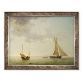 Tablou inramat - Charles Brooking - Un Lugger si un Smack in aer de lumina - - Roveli