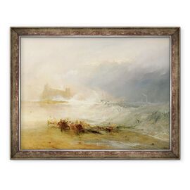 Tablou inramat - Joseph Mallord William Turner - Wreckers - Coasta Northumberland, cu o barca cu aburi asistarea unei nave in largul tarmului - - Roveli