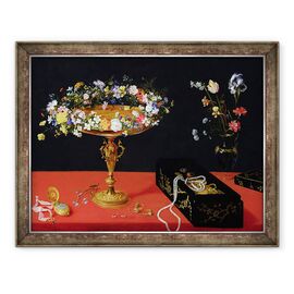 Tablou inramat - Jan Brueghel the Younger - O Natura moarta a unui Tazza cu flori - - Roveli