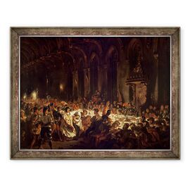 Tablou inramat - Ferdinand Victor Eugene Delacroix - Asasinarea episcopului de Liege - - Roveli