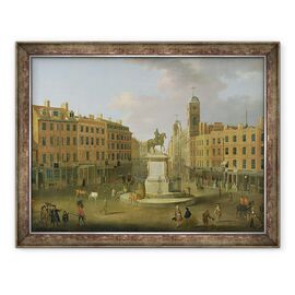 Tablou inramat - Joseph Nickolls - Crucea Charing, cu Statuia regelui Carol I si Northumberland House - - Roveli