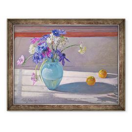 Tablou inramat - Timothy Easton - Anemone si o vaza de sticla albastra - - Roveli