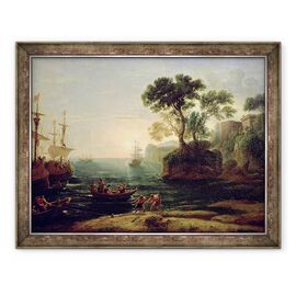 Tablou inramat - Claude Lorrain - Sosirea lui Aeneas in Italia - - Roveli